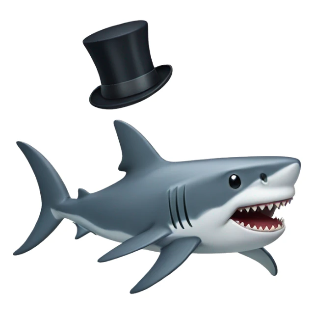 Shark with a top hat sticker