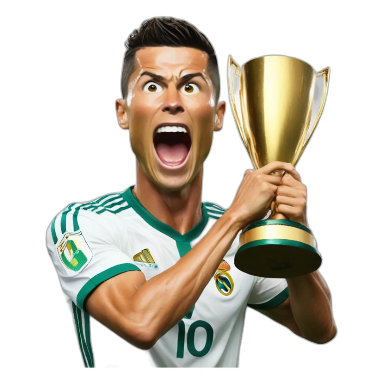 cristiano ronaldo, screaming, trophy sticker