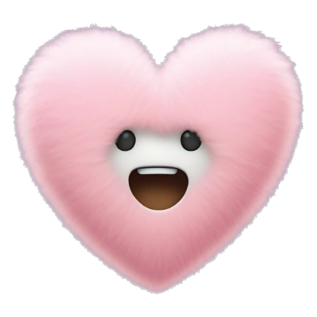 fluffy love heart with no face sticker