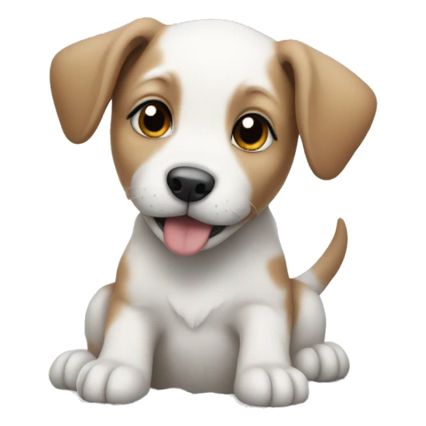 puppy playing in snow  sticker