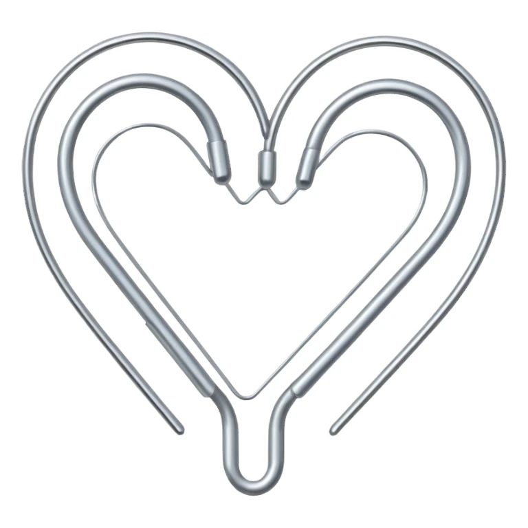 Two paperclips attached like a heart sticker