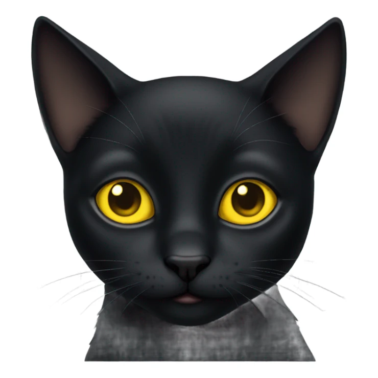 black cat with yellow eyes sticker