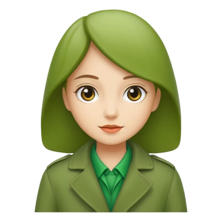green coat girl sticker