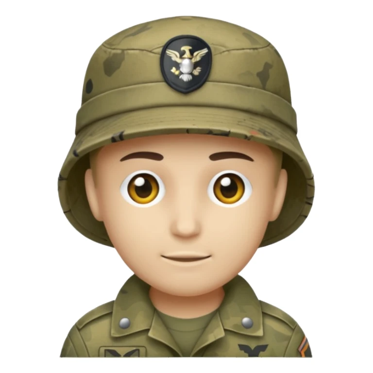 Khaki camo soldier cap hat sticker
