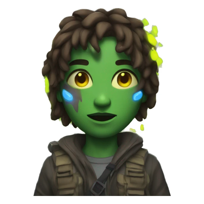 survivor with glowing neon elements sticker