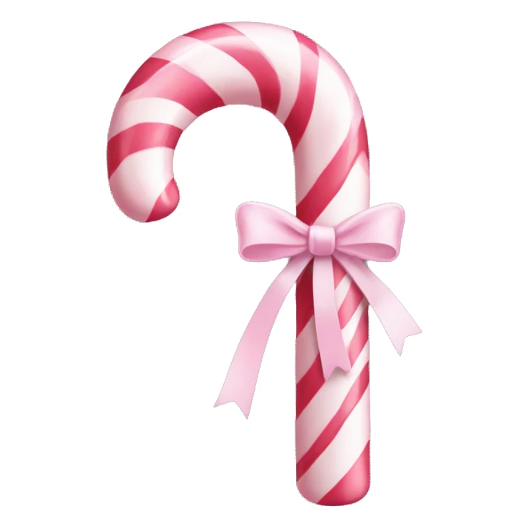 Pinky candy cane with bow sticker