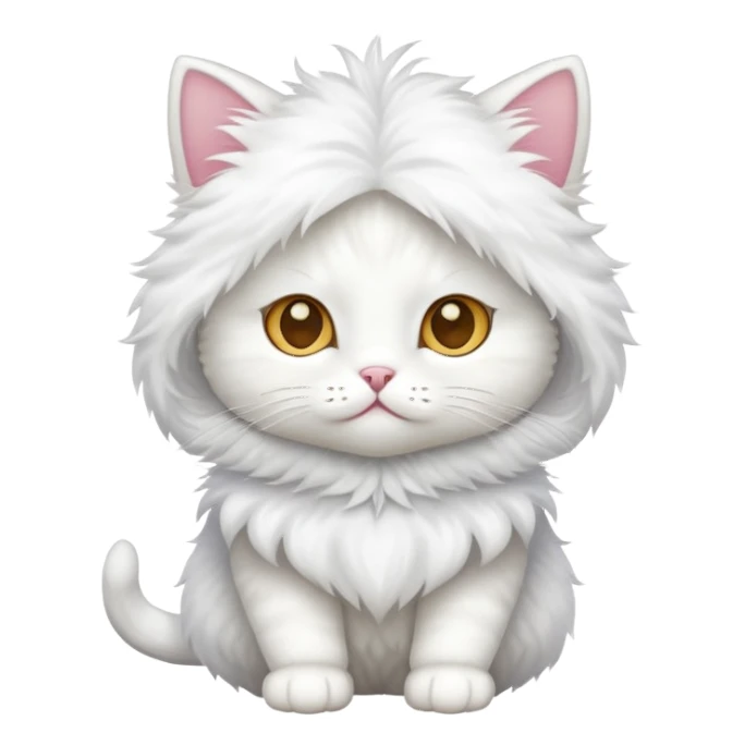 white cat wearing a costume sticker