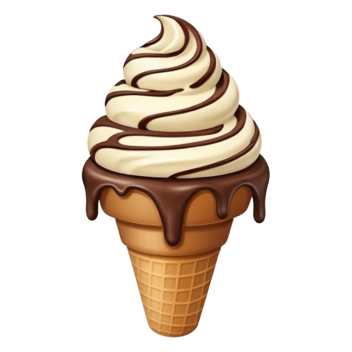 melted white and dark chocolate ice cream sticker