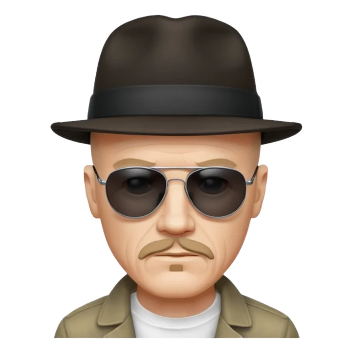 Hizenberg in hat and black sunglasses  sticker