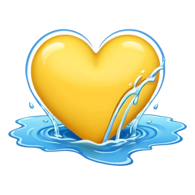 yellow heart with a river sticker