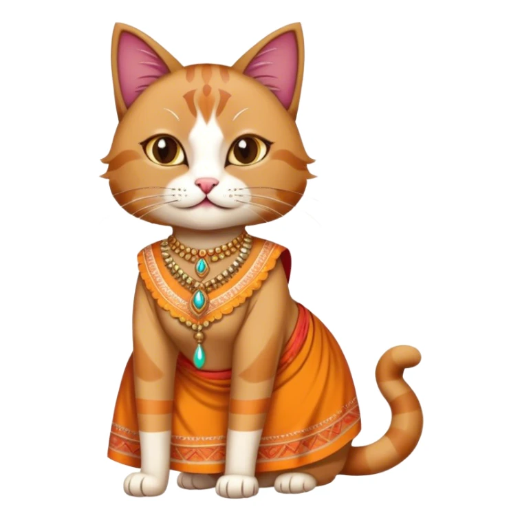 cat with indian dress sticker