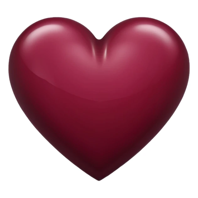 A deep bordeaux colored heart sticker