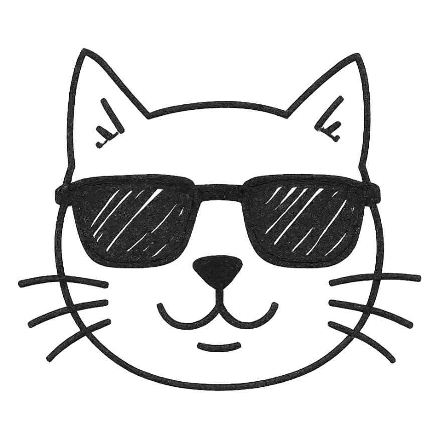 cat wearing sunglasses sticker
