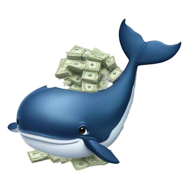 whale with money eyes sticker