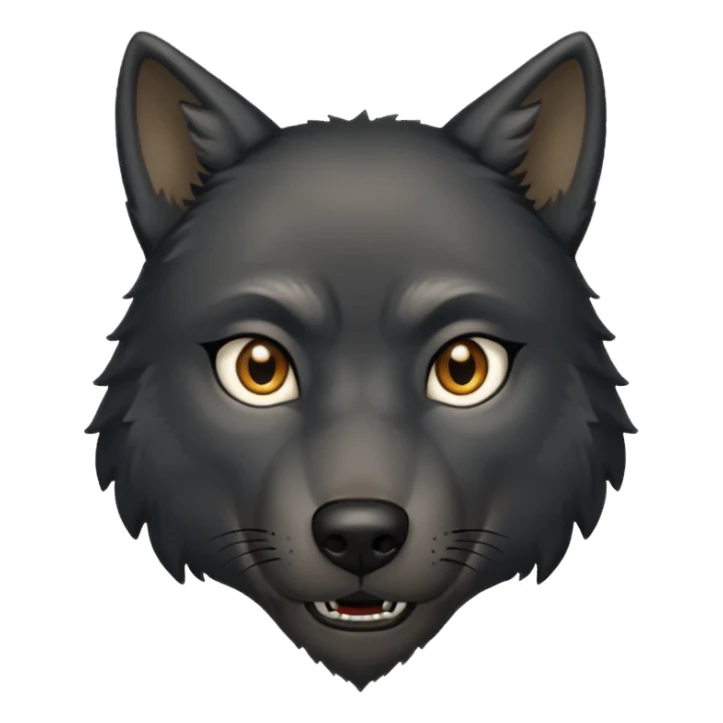 a questionning black wolf raising an eyebrow sticker