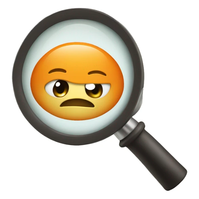 mandarin with bottom part a magnifying glass sticker