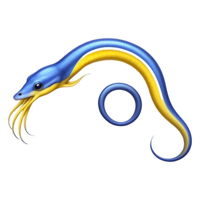 Ribbon eel, blue and yellow sticker