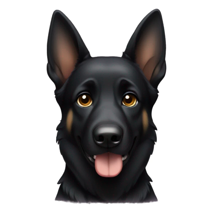 Black german shepherd with folded ears sticker