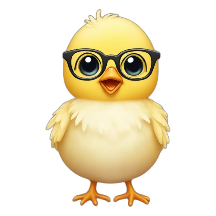 Baby chick wearing glasses sticker