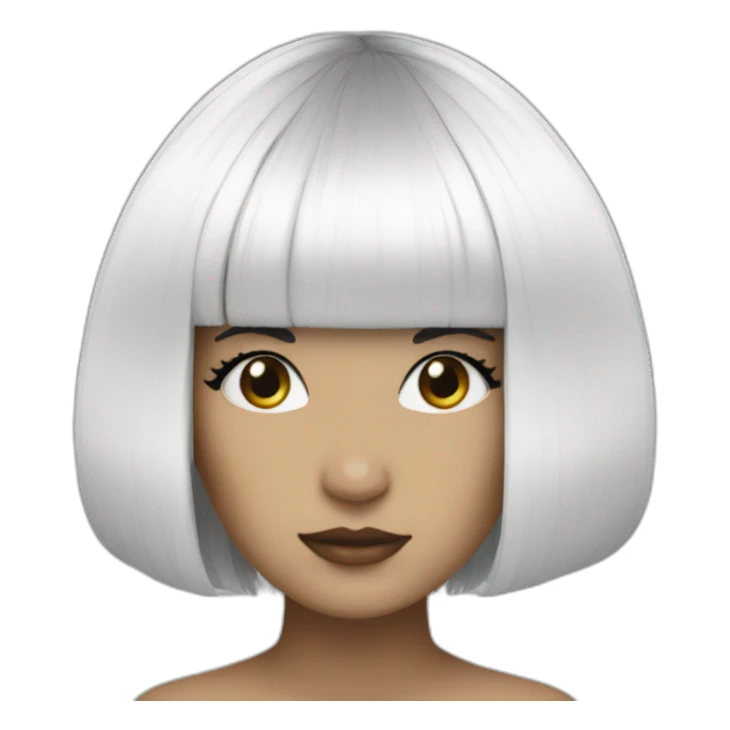 Sia black And white wig sticker