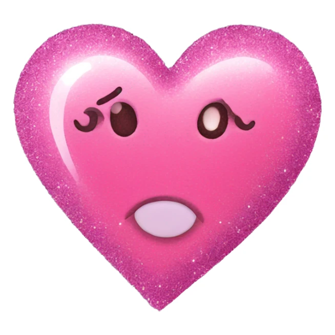 Pink heart with glitter sticker