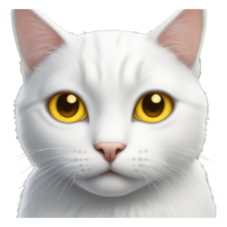 cute white cat with yellow eyes sticker