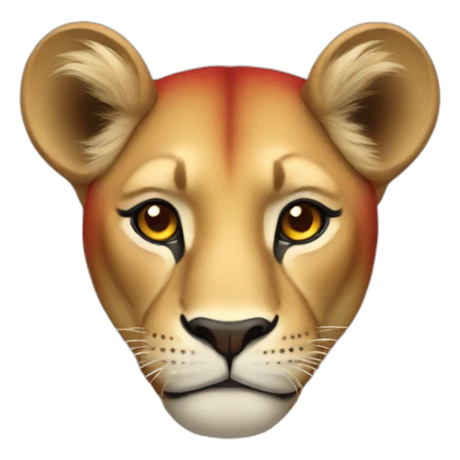 Red lioness sticker