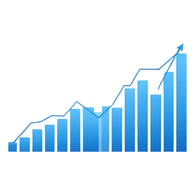 data chart with rising trend line sticker