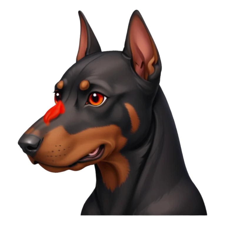 red eyed dog doberman sticker