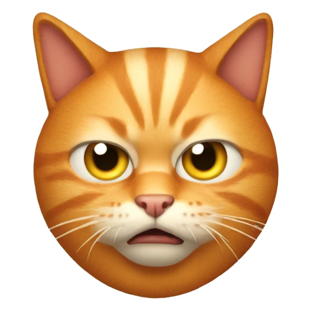angry fate faced ginger cat sticker