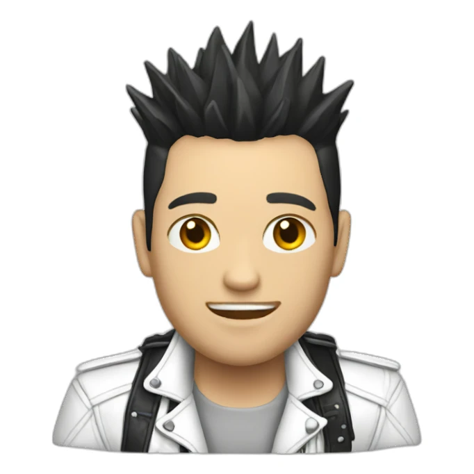 Punk male-white leather jacket sticker