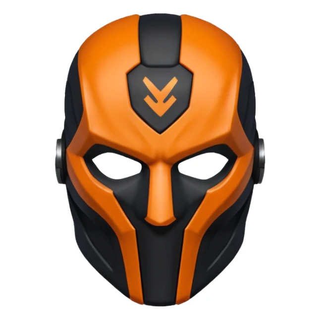 Death stroke mask all black -orange sticker