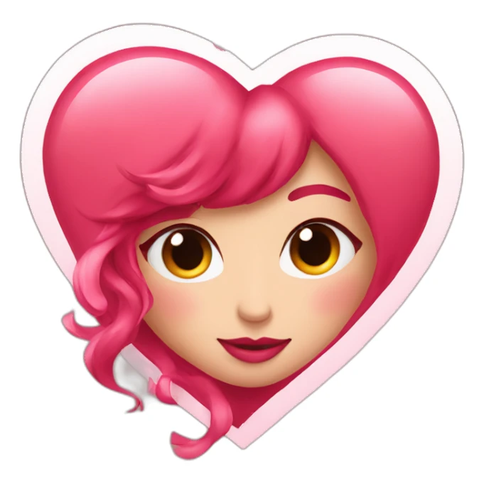 Coeur rouge et  rose sticker