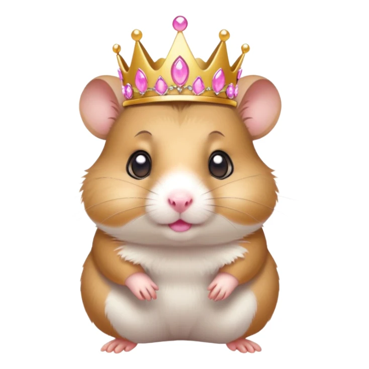 Hamster wearing a tiara sticker