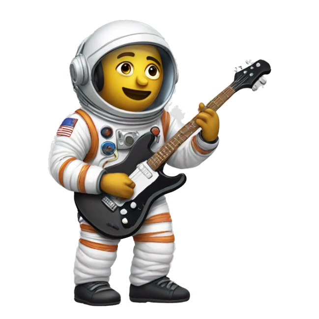 Musician with a space suit sticker