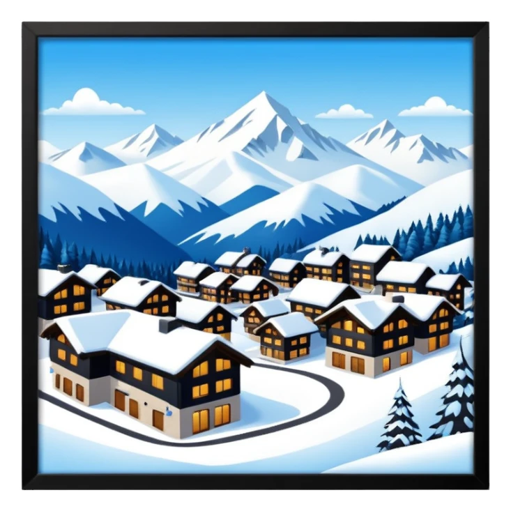 luxus ski resort sticker
