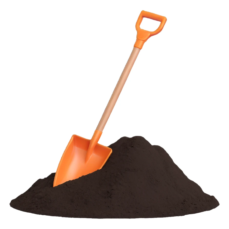shovel digging into ground sticker