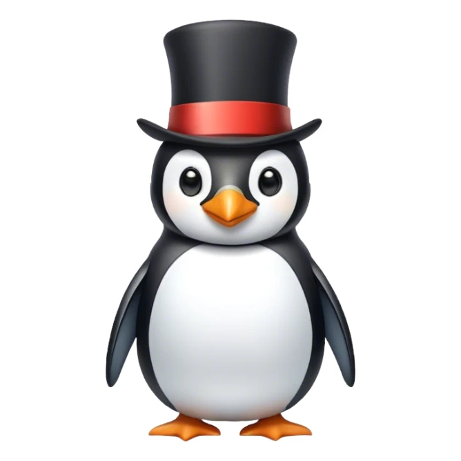 Merge a 🎩 and 🐧 sticker