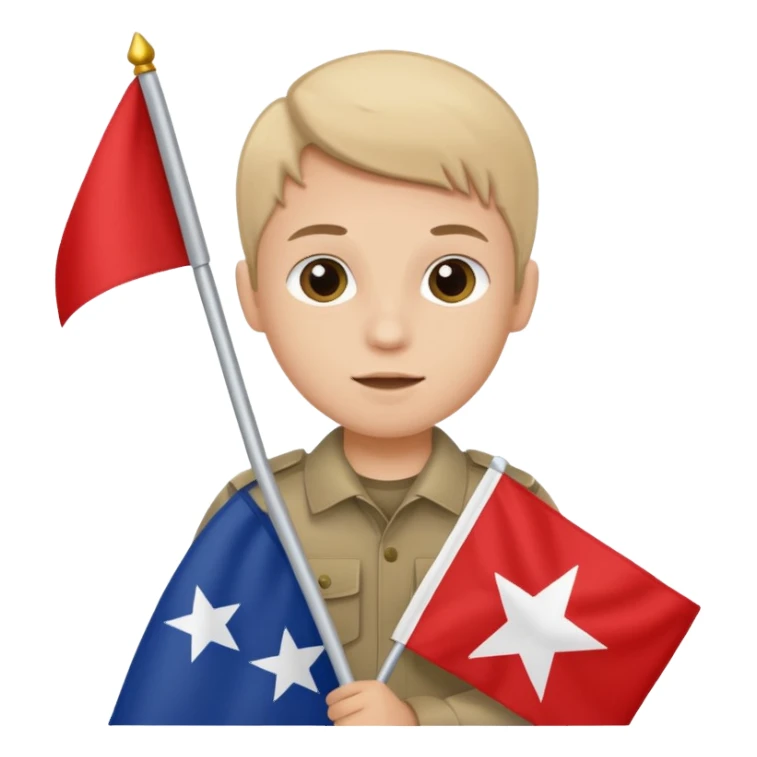 Flag holder kid sticker