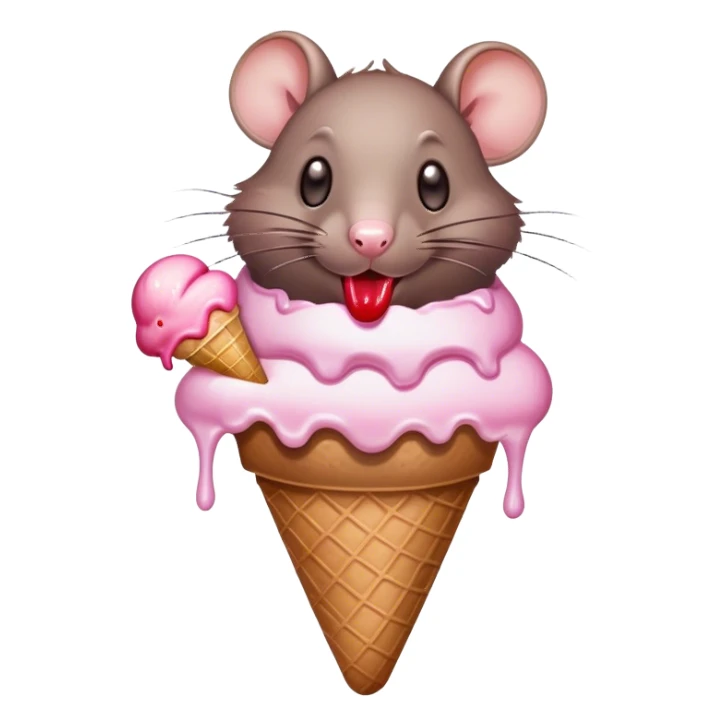 Rat eating ice cream sticker