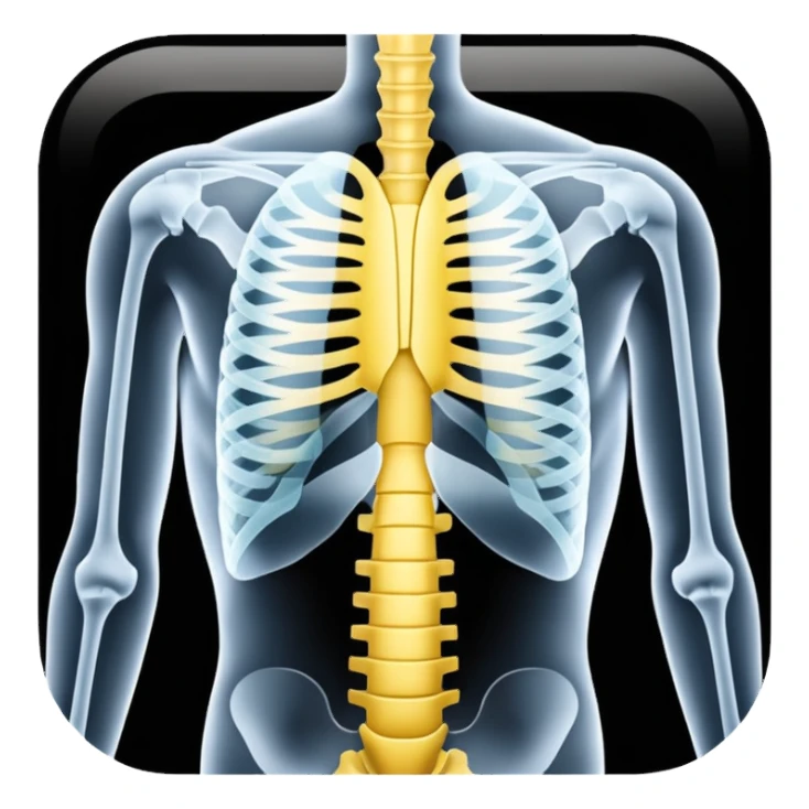 xray diagram. Yellow black sticker