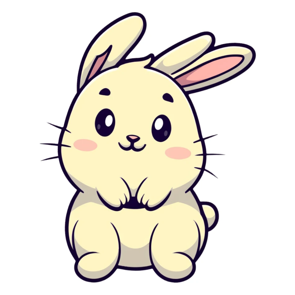 vanilla bunny typing fast, cheeks puffed sticker