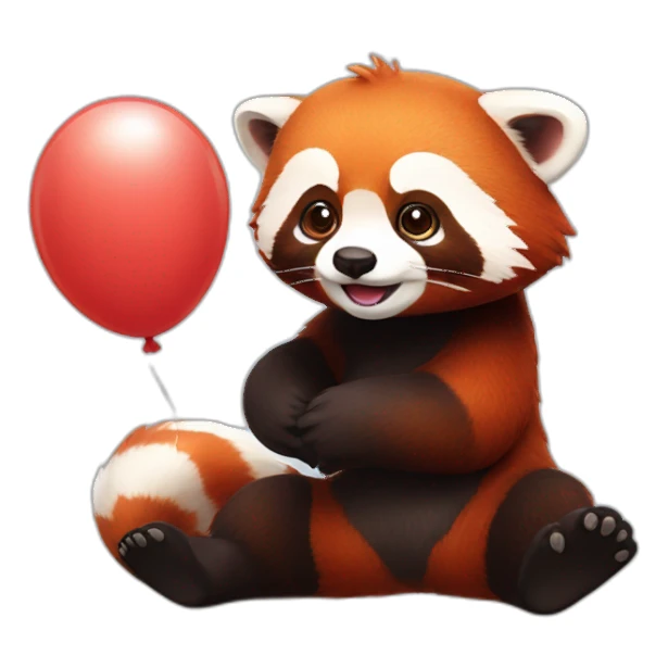 red panda with a balloon sticker