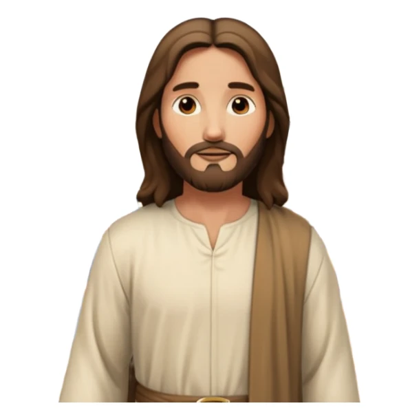 Jesus walking on a busy city street with a multicultural crowd, detailed city background including shops, traffic lights, and buses sticker