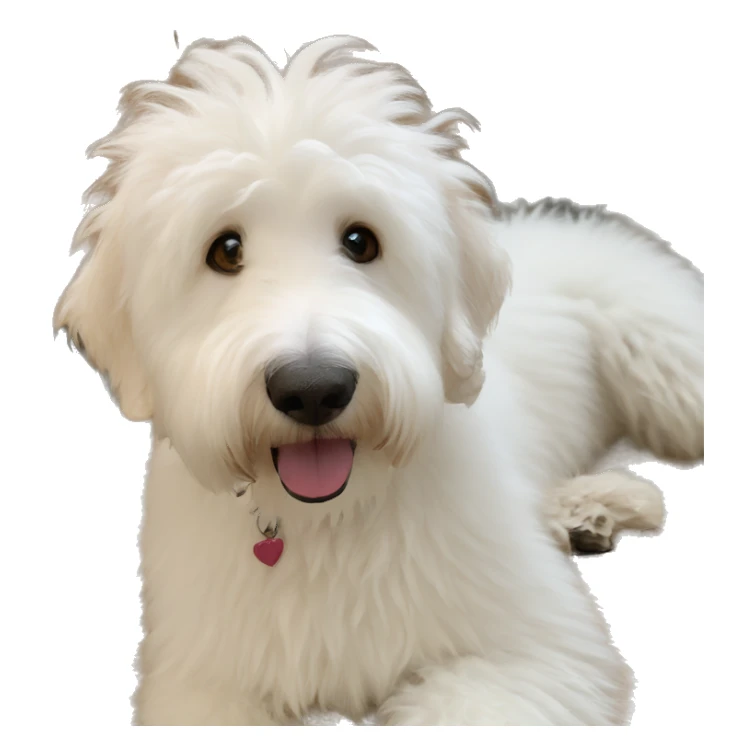 white fluffy labradoodle heart eyes sticker