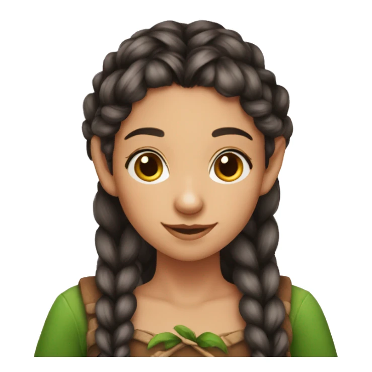 two braid Burnette elf girl  sticker
