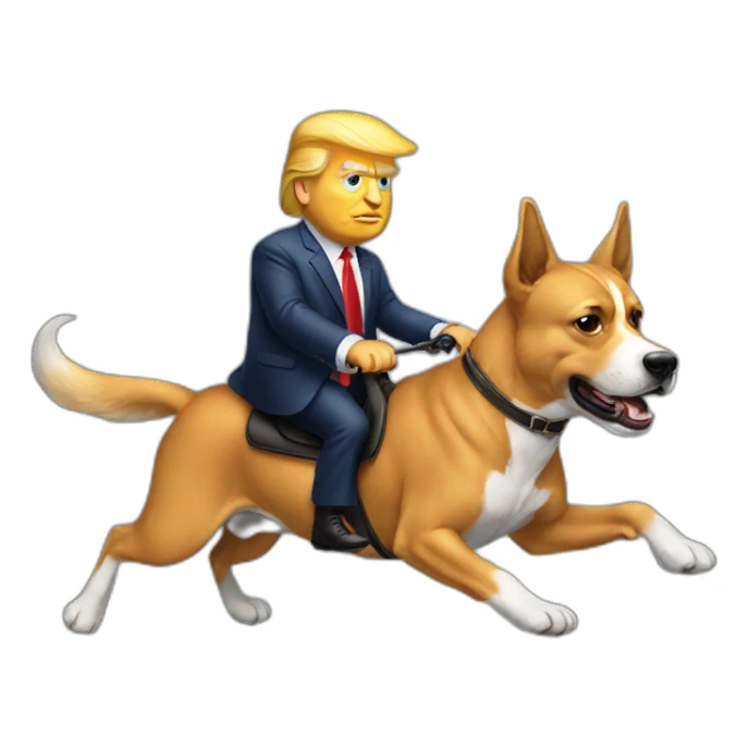 Trump riding a dog sticker