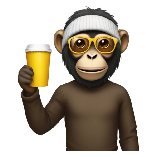 monkey wearing a ski mask holding a double cup sticker