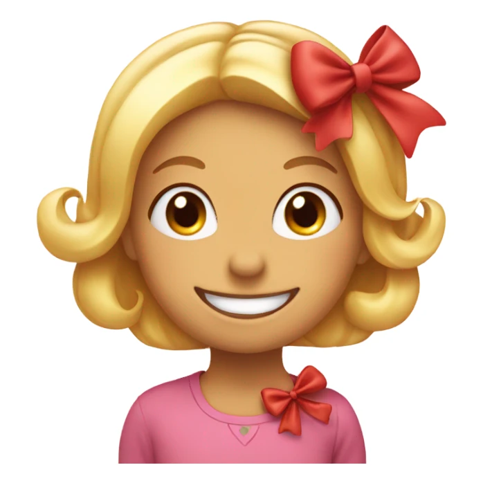 smiling face with hearts and a bow sticker