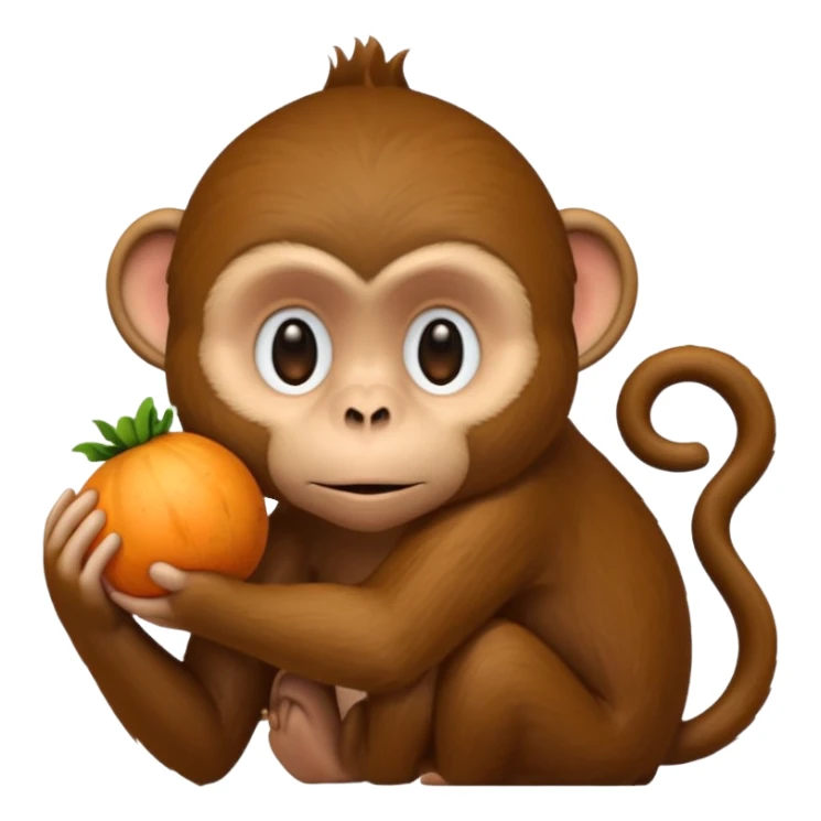 Обезьяна задумчиво чешет голову, вместо головы репа sticker